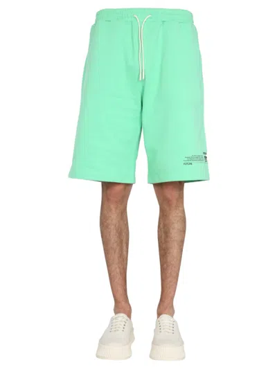 MSGM MEN LIGHT GREEN SOLID SHORTS, 34 LUXURY SHORTS FOR MEN DARVEYS