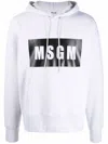 Msgm Man Sweatshirt White Size S Cotton In Light Grey