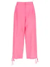 Msgm Elasticated-ankles Wide-leg Trousers In Pink