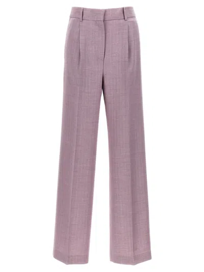 MSGM LIGHT PURPLE LUREX PINSTRIPED PANTS