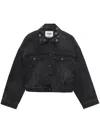 Msgm Woman Denim Outerwear Black Size 10 Cotton In Black