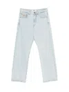 Msgm Light Wash Straight-leg Denim Pants With Classic Five-pocket Styling In Animal Print