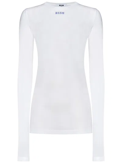 Msgm Lightweight Cotton Jersey T-shirt With Bold Back Print In White