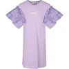 MSGM LILAC DRESS FOR GIRL WITH LOGO