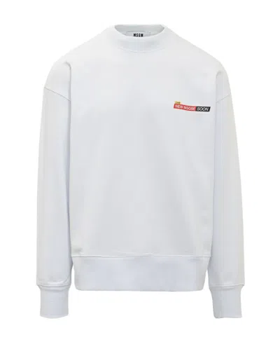 MSGM MSGM LIVE NEWS PRINTED CREWNECK SWEATSHIRT