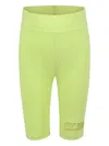Msgm Logo-appliqué Capri Leggings In Green