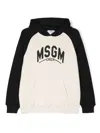 Msgm Ivory Sweatshirt For Boy With Logo In Neutrals