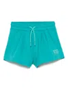 Msgm Logo-appliqué Shorts In 蓝色