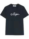 Msgm Logo-appliqué T-shirt In Blau