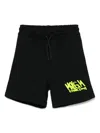 Msgm Logo-appliqué Track Shorts In Black