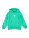 Msgm Logo Back Hoodie In Green