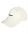 Msgm Logo-embroidered Cotton Cap In Neutral