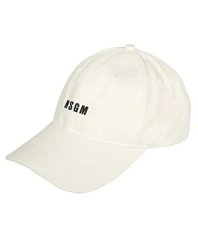 Msgm Logo Baseball Cap In White