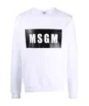 Msgm Logo Print Cotton Sweatshirt In White