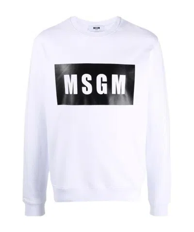MSGM MSGM LOGO PRINTED CREWNECK SWEATSHIRT