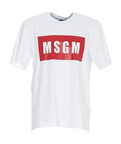 Msgm Logo Box Print T-shirt