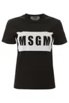 Msgm Box Logo T-shirt In Black In Black