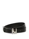 Msgm Logo-buckle Leather Belt In Black