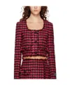Msgm Pink Check Jacket In Red