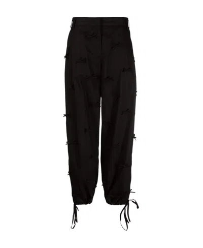 Msgm Logo Casual Pants In Black