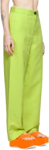 Msgm Logo Casual Pants In Green