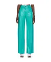 Msgm Logo Casual Pants In Green