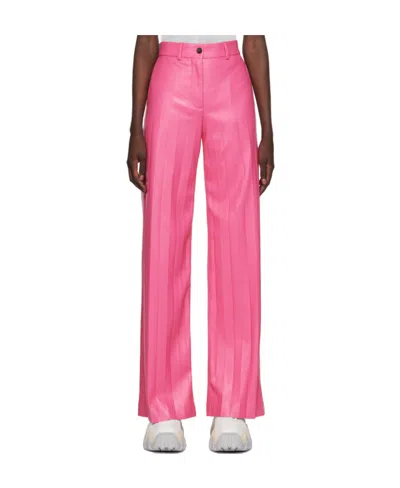 Msgm Logo Casual Pants In Pink