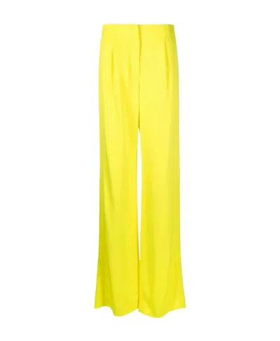 Msgm Logo Casual Pants In Yellow
