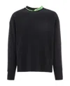 Msgm Logo-collar Cotton Sweatshirt In Black