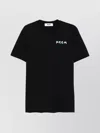 Msgm Logo Cotton Crew Neck T-shirt In Black