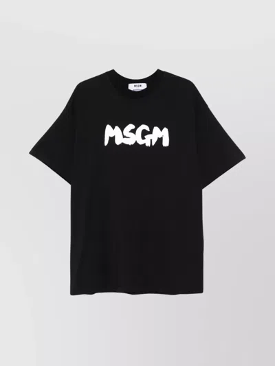 MSGM LOGO COTTON CREW NECK T-SHIRT