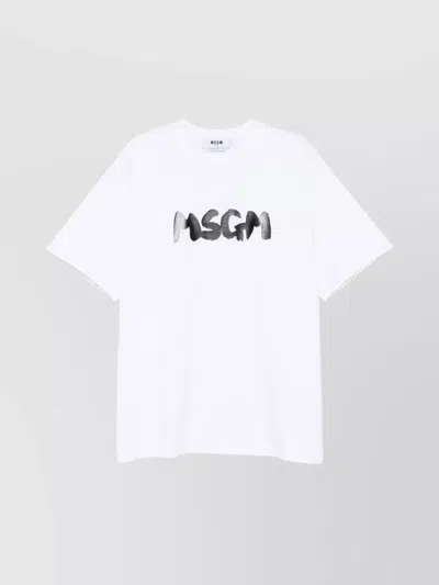 MSGM LOGO COTTON CREW NECK T-SHIRT