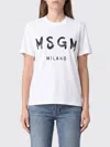 Msgm Logo Cotton T-shirts In White