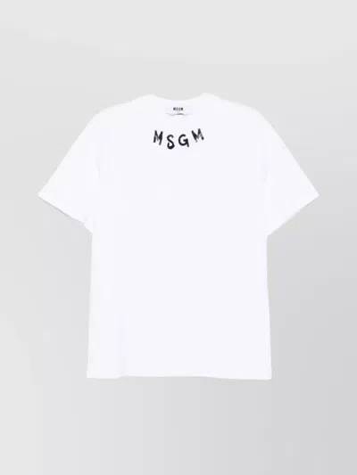 MSGM LOGO CREW NECK COTTON T-SHIRT