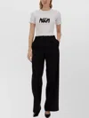 Msgm Logo Crew Neck Cropped T-shirt