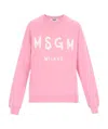Msgm Logo-print Crew Neck Sweatshirt In Pink