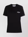 Msgm Logo Crew Neck Short Sleeve T-shirt In Black