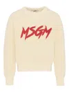 Msgm Logo Crew-neck Sweater In Neutral
