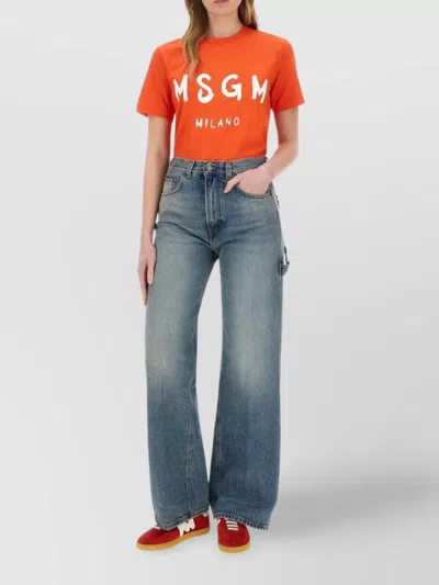 Msgm Logo Crew Neck T-shirt