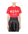 Msgm Logo Print Cotton T-shirt Clothing In Black