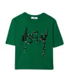 Msgm Logo Crew-neck T-shirt In Green