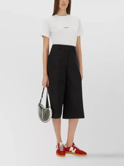 Msgm Logo Crew Neck T-shirt Regular Fit In White