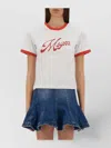 Msgm Logo Crew Neck T-shirt With Contrast Trim