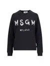 Msgm Logo Print Raglan Sweatshirt In Black  