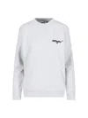 Msgm White Crewneck Sweatshirt With Script Logo In Gray