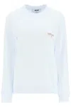 Msgm Multicolored Logo Embroidery Sweatshirt In Optical White (white)