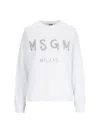 Msgm Logo Crewneck Sweatshirt In White