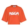Msgm Logo Cropped Tee In Orange