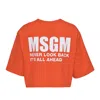 Msgm Logo Cropped Tee In Orange
