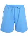 Msgm Logo Deck Shorts In 蓝色